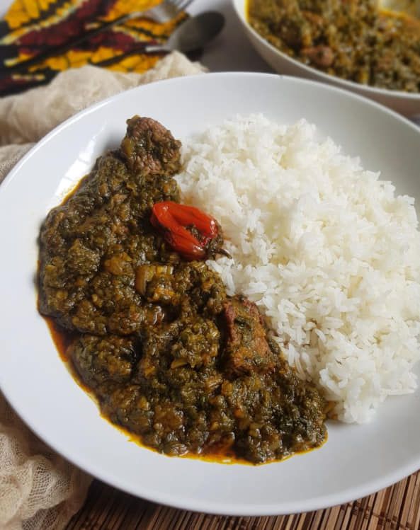 🍃 Riz Sauce Feuille & ¼ Poulet