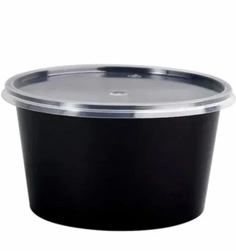 300ml Round Container Black. ( 1000 pcs )   