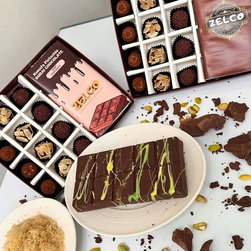 Zelco - JUMBO Dark Coklat Kunafa Dubai Pistachio