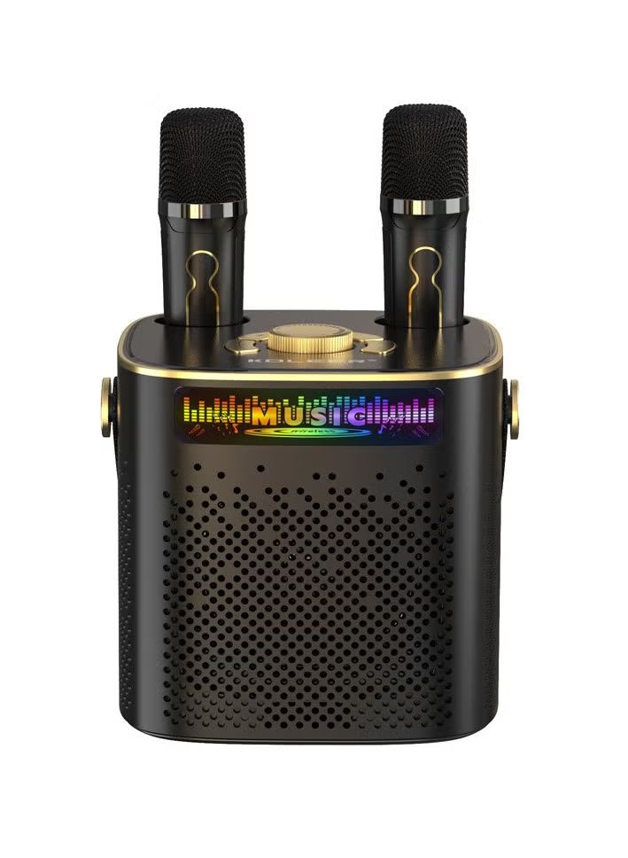KOLEER   High Power Karaoke Speaker with Bluetooth and 360° Surround Wireless Subwoofer with Dual Microphones - 1 High Power Karaoke Speaker with Bluetooth and 360° Surround Wireless Subwoofer with Dual Microphones - 2 KOLEER High Power Karaoke Speaker with Bluetooth and 360° Surround Wireless Subwoofer with Dual Microphones