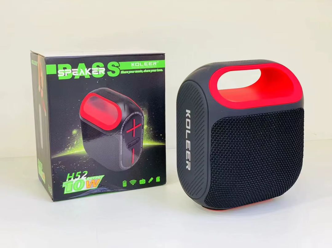 KOLEER BASS SPEAKER H52 Portable Wireless BT Subwoofer Professinal Speaker FM Radio/TF/USB Fabric Waterproof Active Stereo RGB Speaker