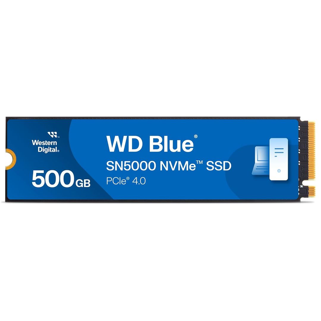 WD Blue  500GB SN5000 NVMe, Upto 5000MB/s R, 5Y Warranty, PCIe Gen 4 NVMe M.2 (2280), Gaming Storage, (SSD) (WDS500G4B0E)