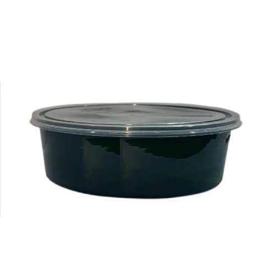 1000ml Flat Round Container Black. ( 1000 pcs ) 