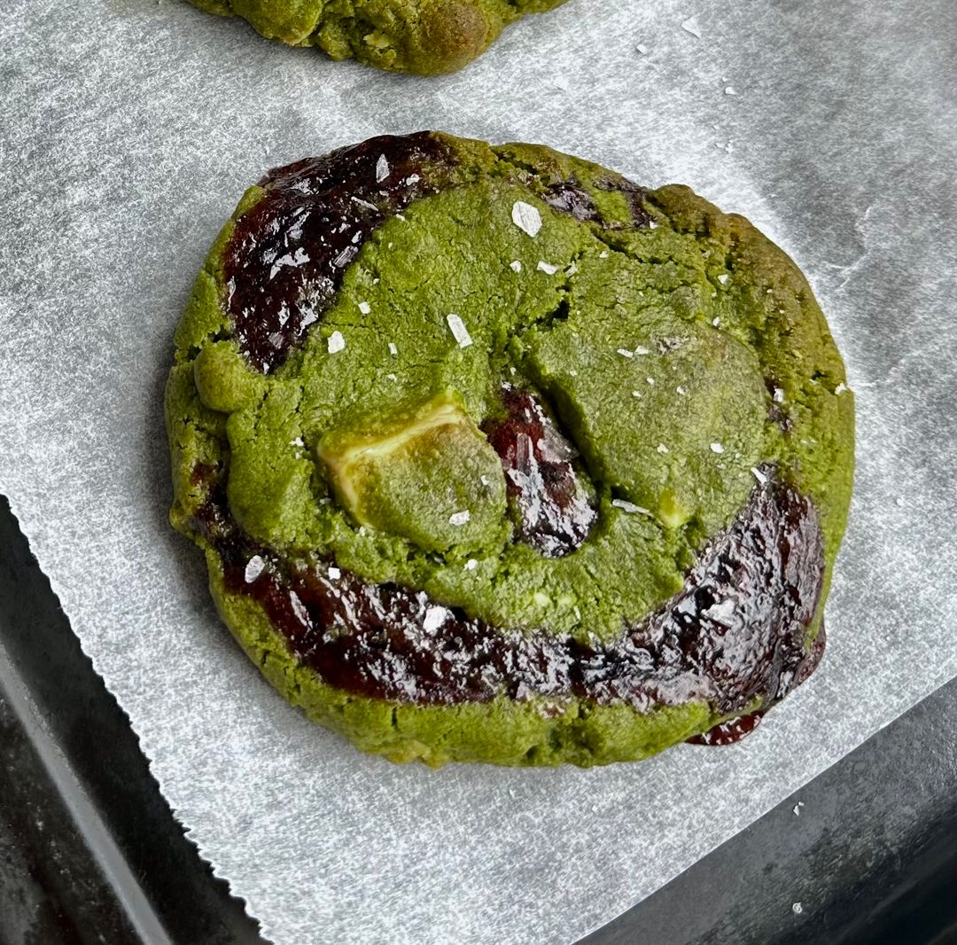 matcha cherry cookie