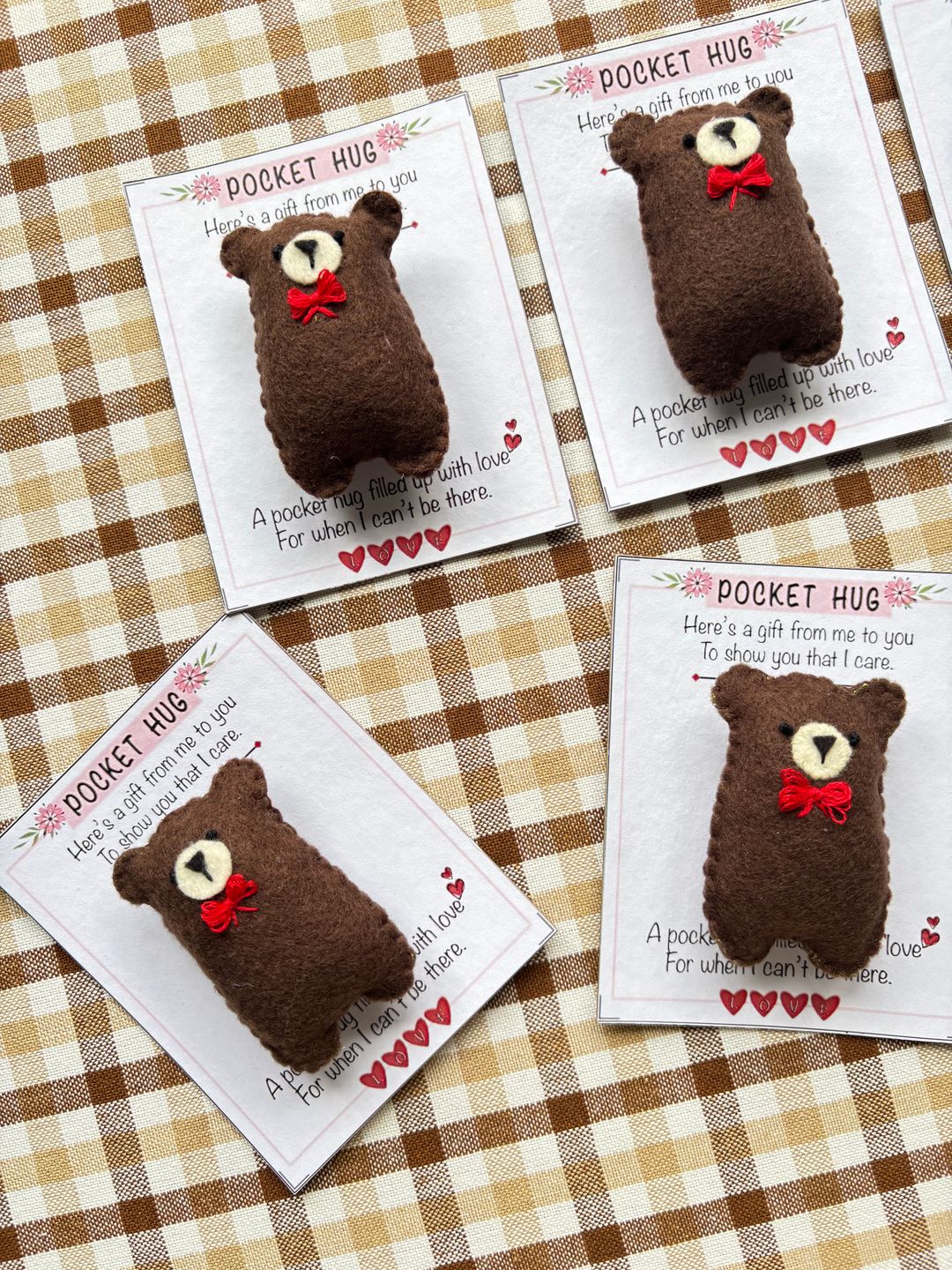 Pocket hug teddy bear