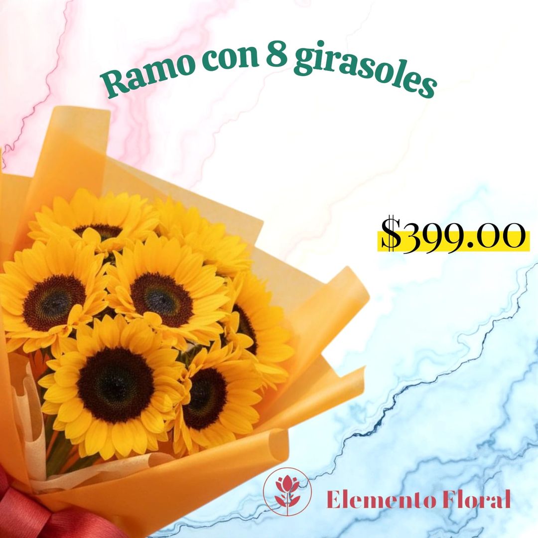 RAMO DE 8 GIRASOLES
