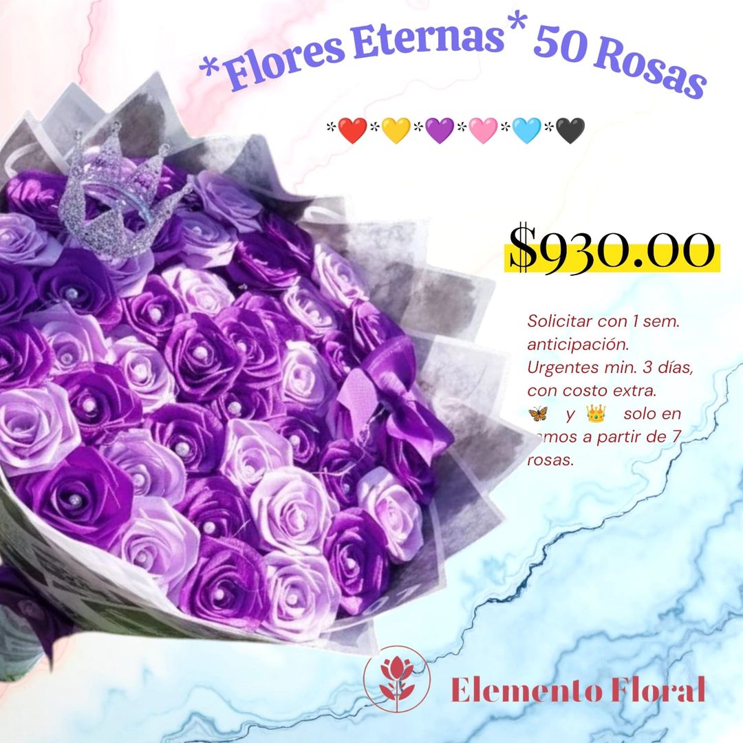 FLORES ETERNAS 50 ROSAS