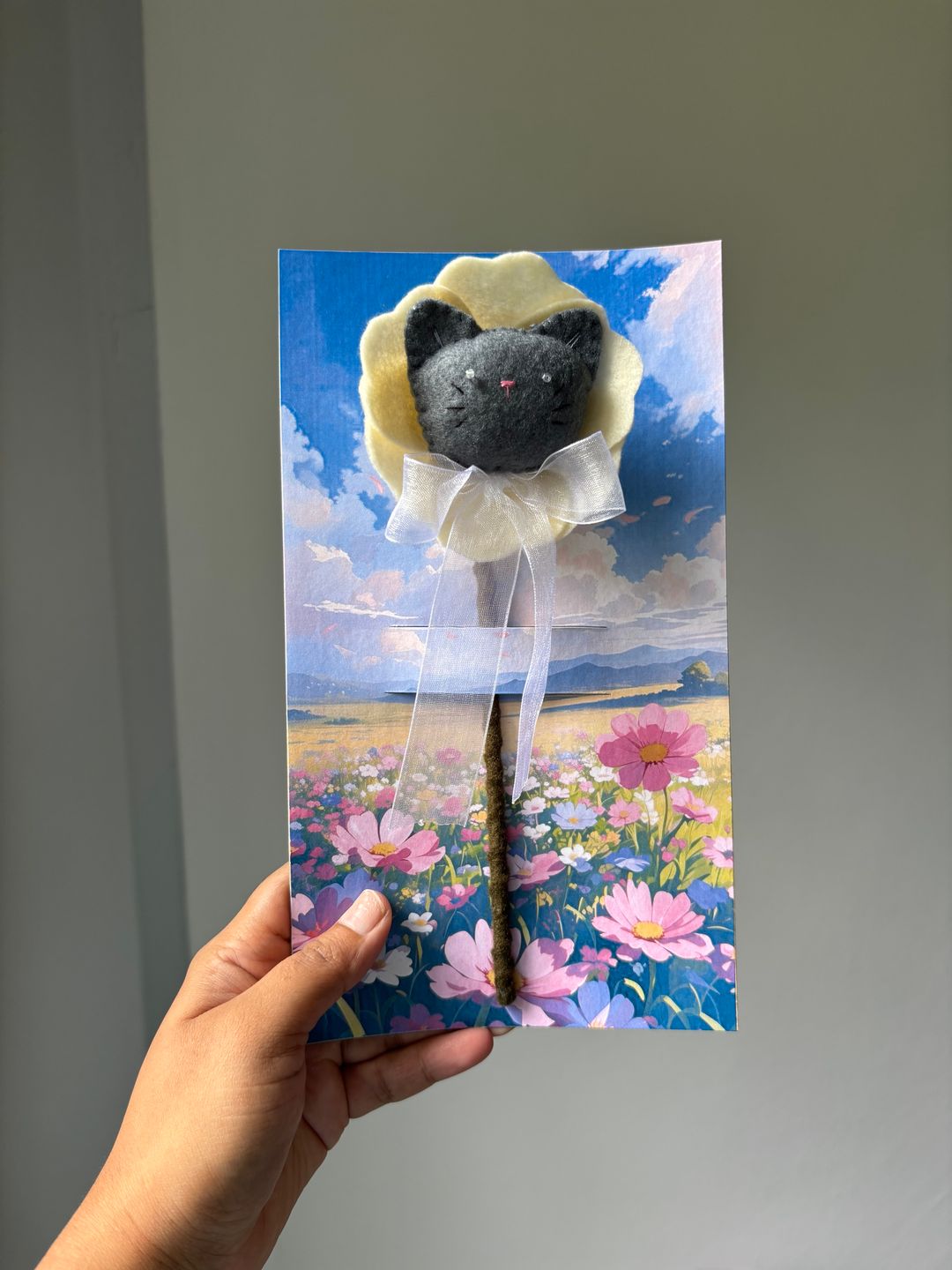 Grey cat card