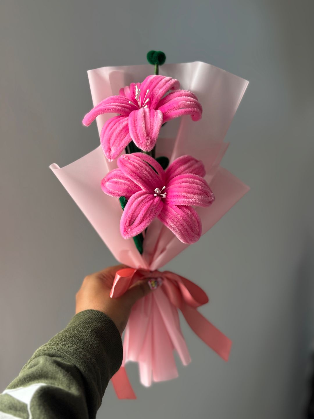 Pink lily flower bouquet