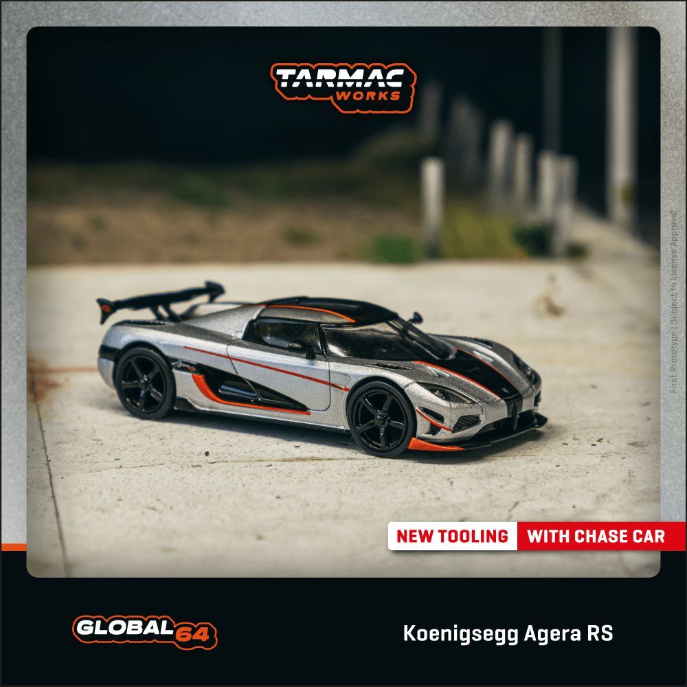 TARMAC WORKS MODEL 1/64 KOENIGSEGG AGERA RS - MOON SILVER BLACK