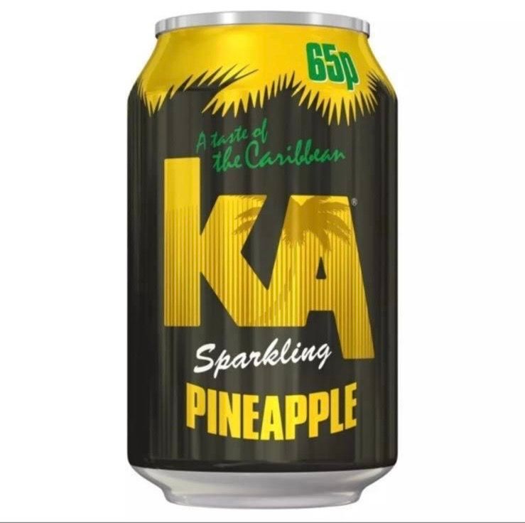 2 cases 24 KA Pineapple 330ml pm 65p (1 case)  BB 31/01/26 