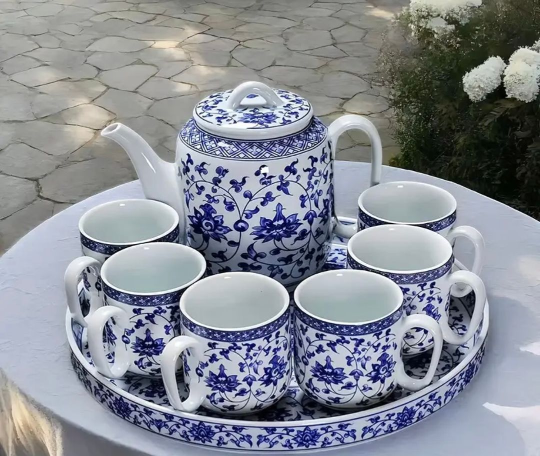 British style cups and teapot
