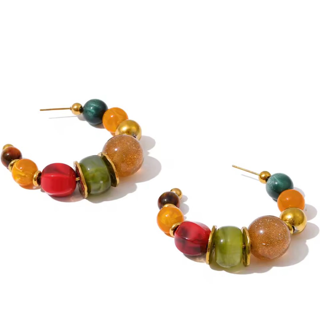 Resin beads earrings