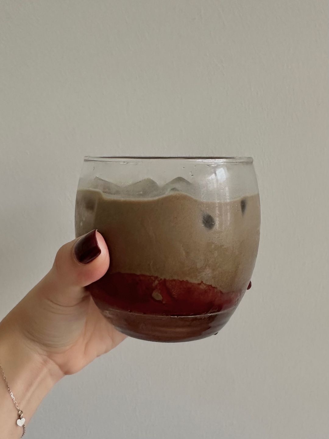 Iced Hojicha Strawberry Latte