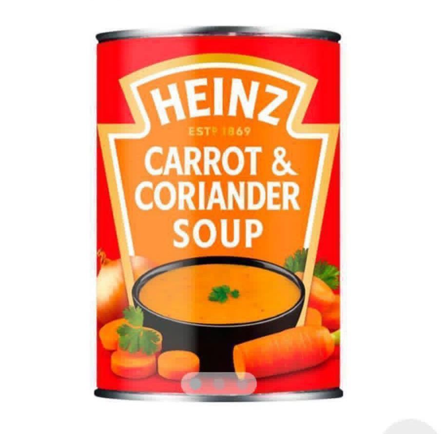 ⭐️REDUCED PRICE⭐️ 2 cases Heinz carrot and coriander soup 24x400ml  BBE 31/01/25