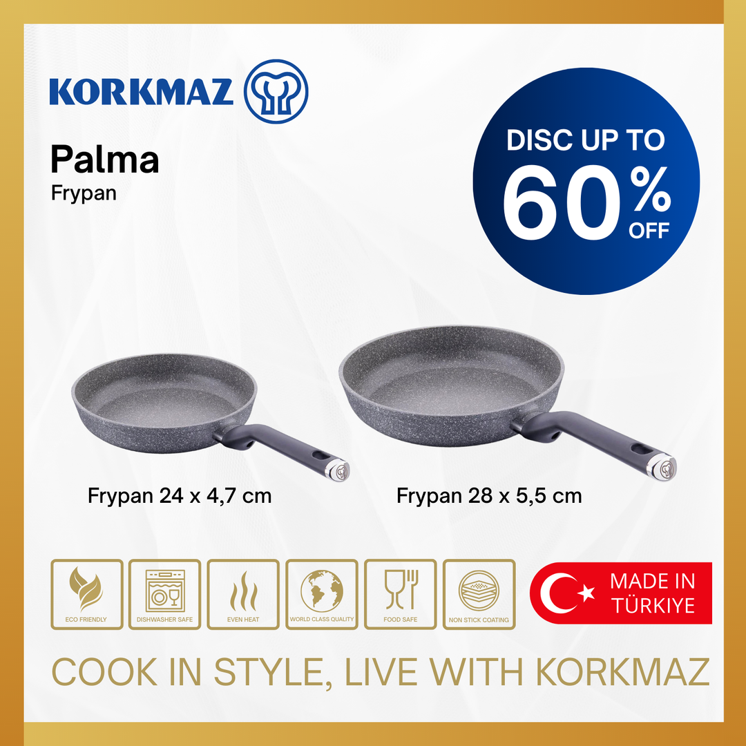 KORKMAZ PALMA FRYPAN PREMIUM COOKING WARE NON-STICK, SUITABLE FOR INDUCTION