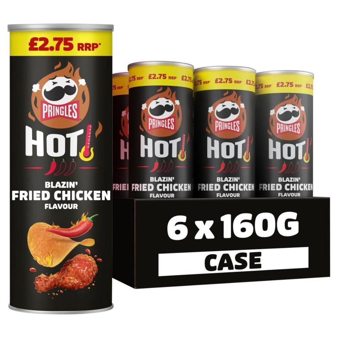 Pringles hot fried chicken £2.75pm 6x160g  BBE 17/07/26 