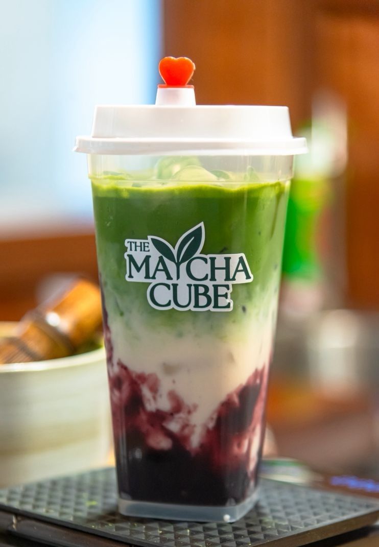Blueberry Matcha Latte 