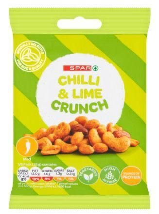 4 cases Spar Chilli Crunch 50g bag 14 per case BB 30/9/25 