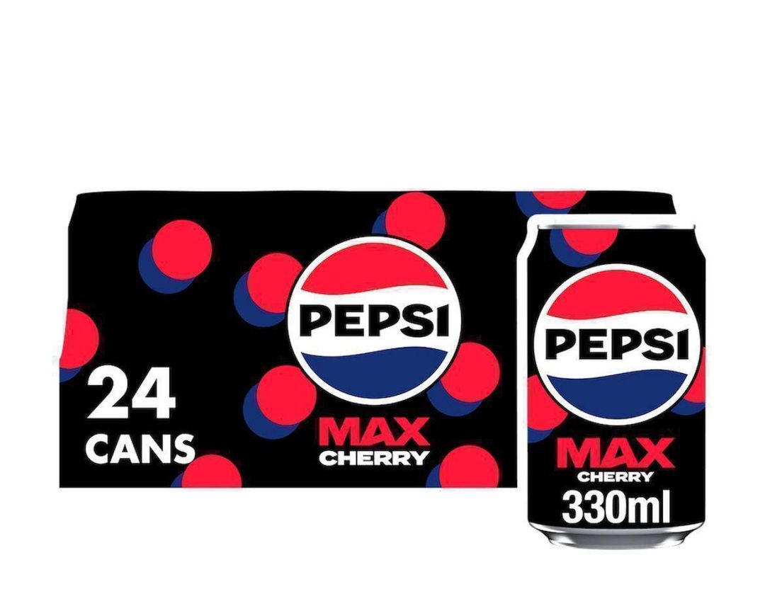 2 cases Pepsi max cherry  24x330ml  BBE 12/25 36p plus vat a can