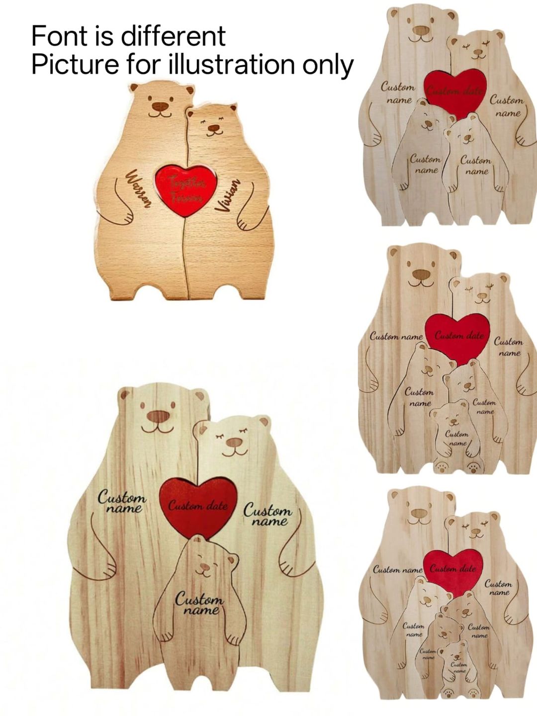 Wood carving puzzle ornaments - Family gift 