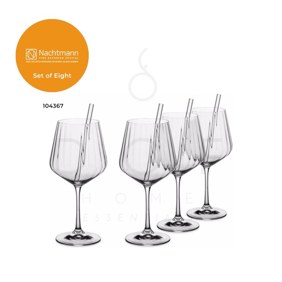 GELAS NACHTMANN GIN TONIC SET 4 + 4 GLASS STRAW