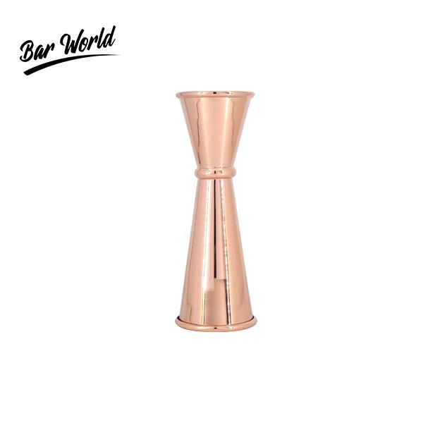 BAR WORLD COPPER PLATED BANDED DOUBLE JIGGER 30/60 ML