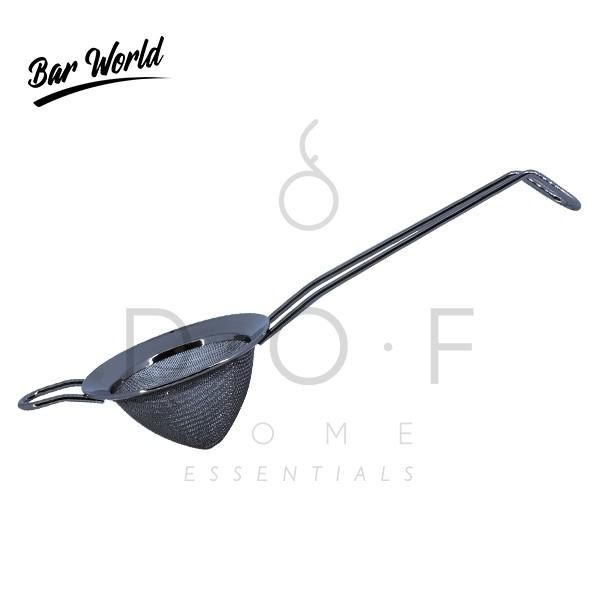 BAR WORLD GUN METAL BLACK PLATED FINE MESH STRAINER