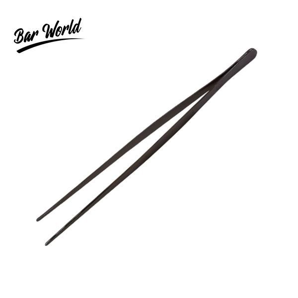 BAR WORLD GUNMETAL BLACK PLATED GIANT CHEF TWEEZER 30 CM