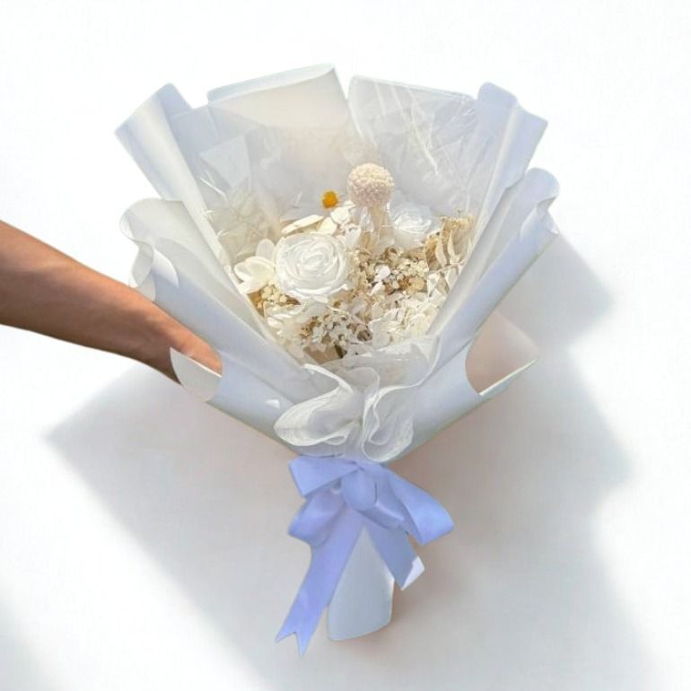 Snow White Preserved Flower Bouquet