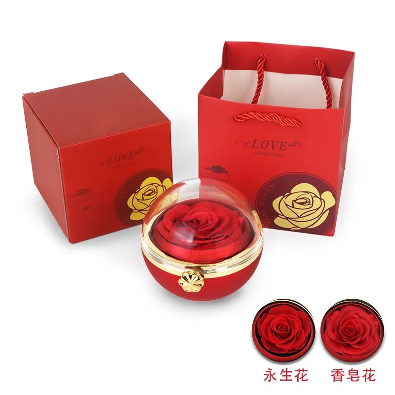 Rotating Eternal Rose Jewelry Box
