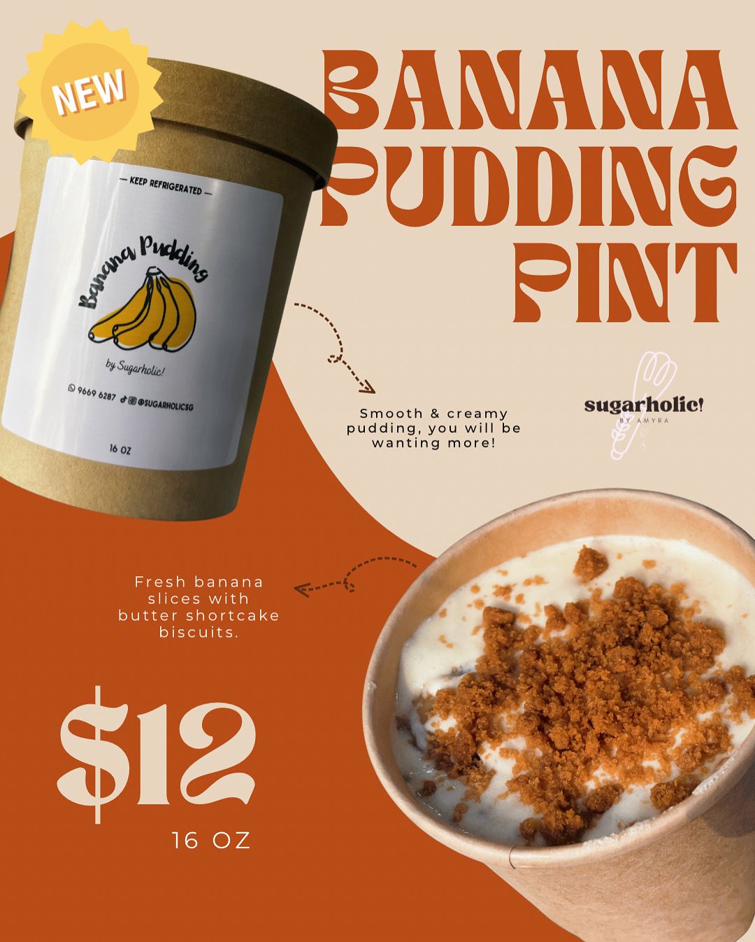 16oz Banana Pudding Pint