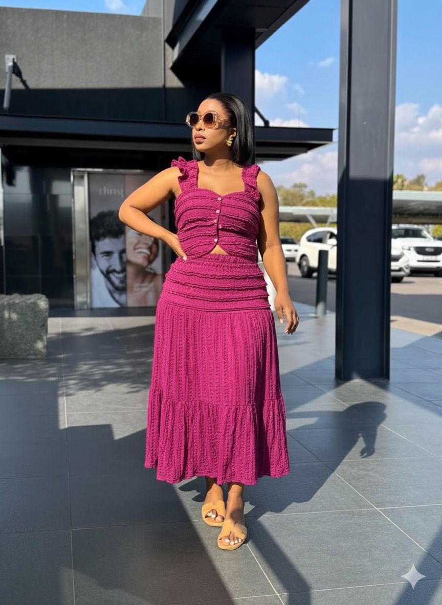 Ruched Maxi Dress (Plum)