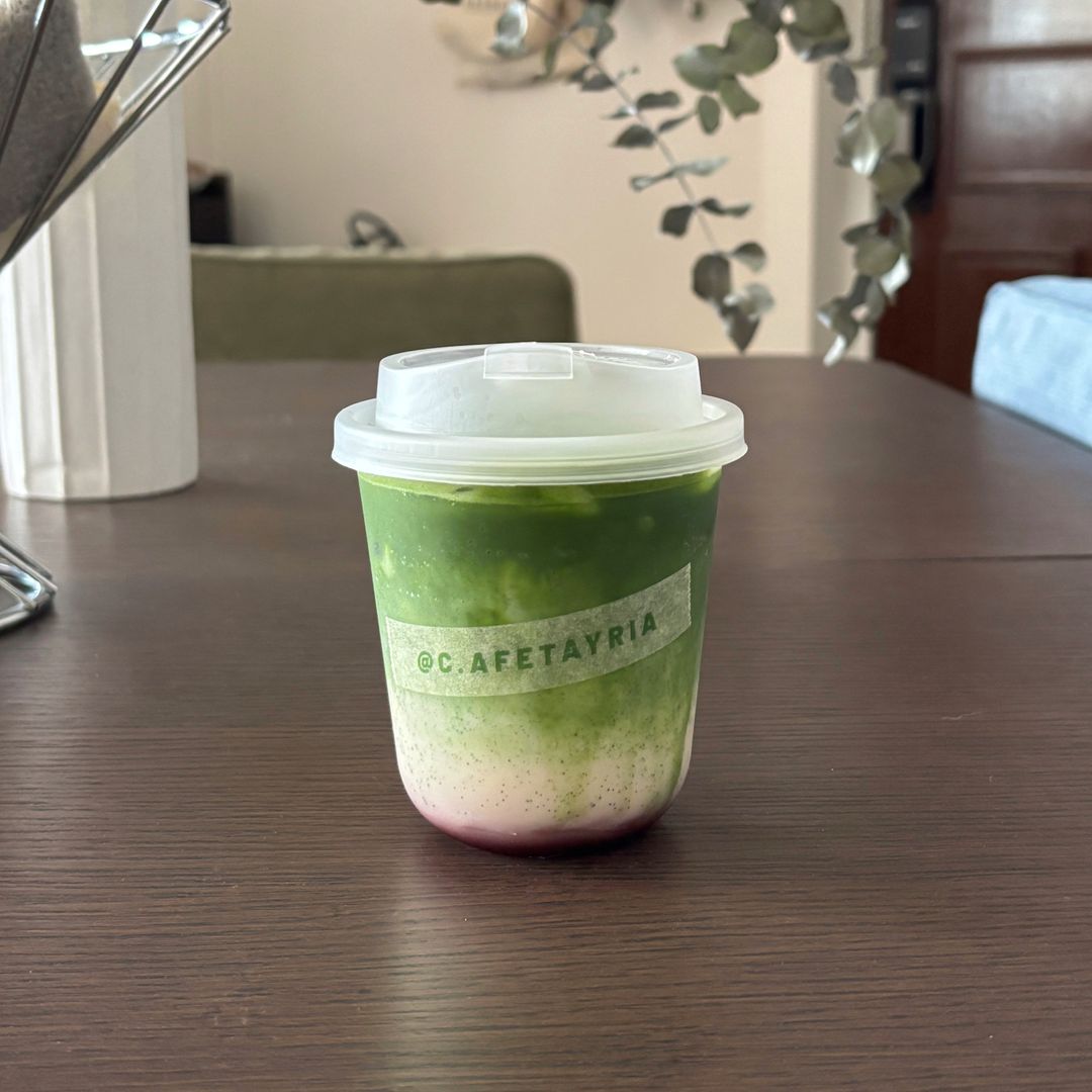 Iced Cherry Matcha Latte
