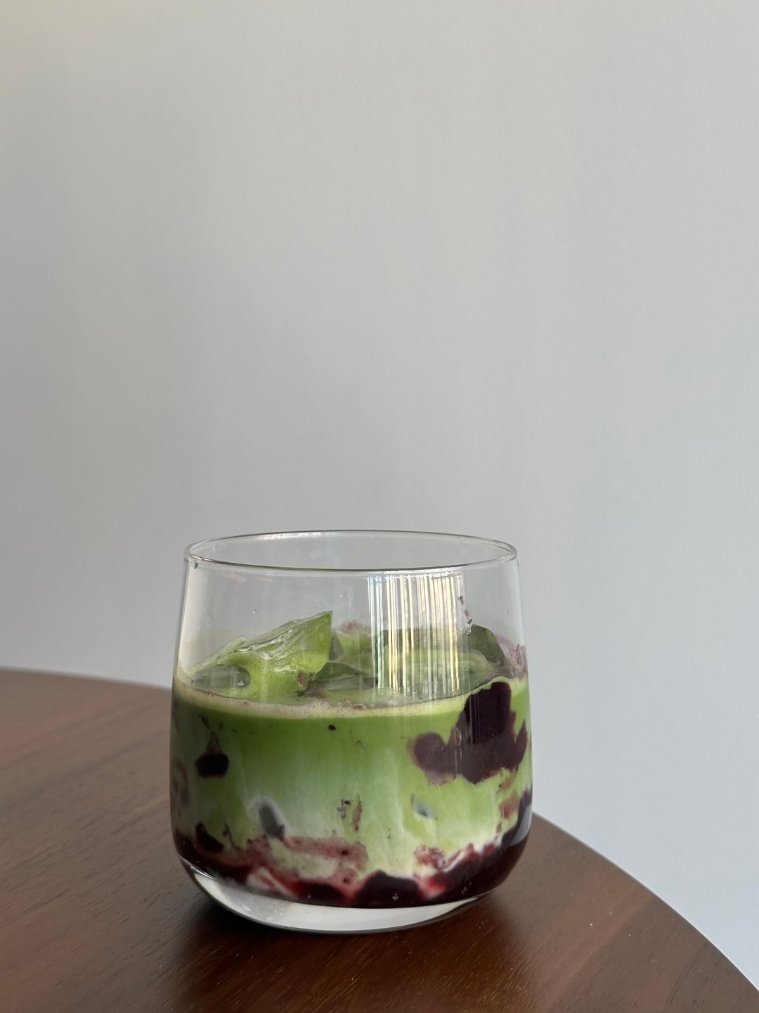 blueberry uji matcha latte