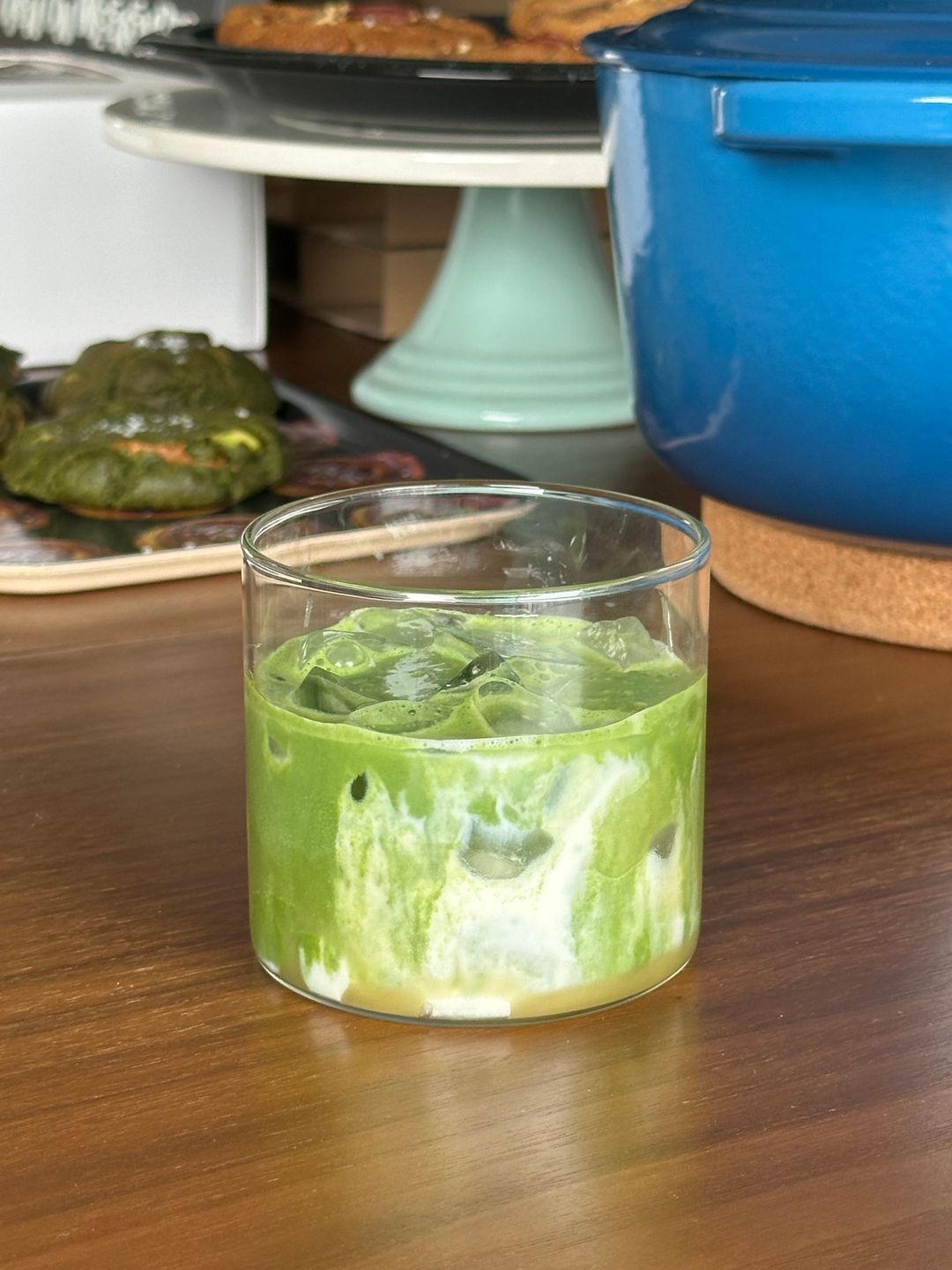 honey banana matcha latte