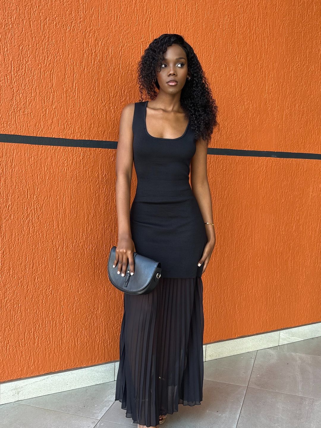 Pleated opulence maxi