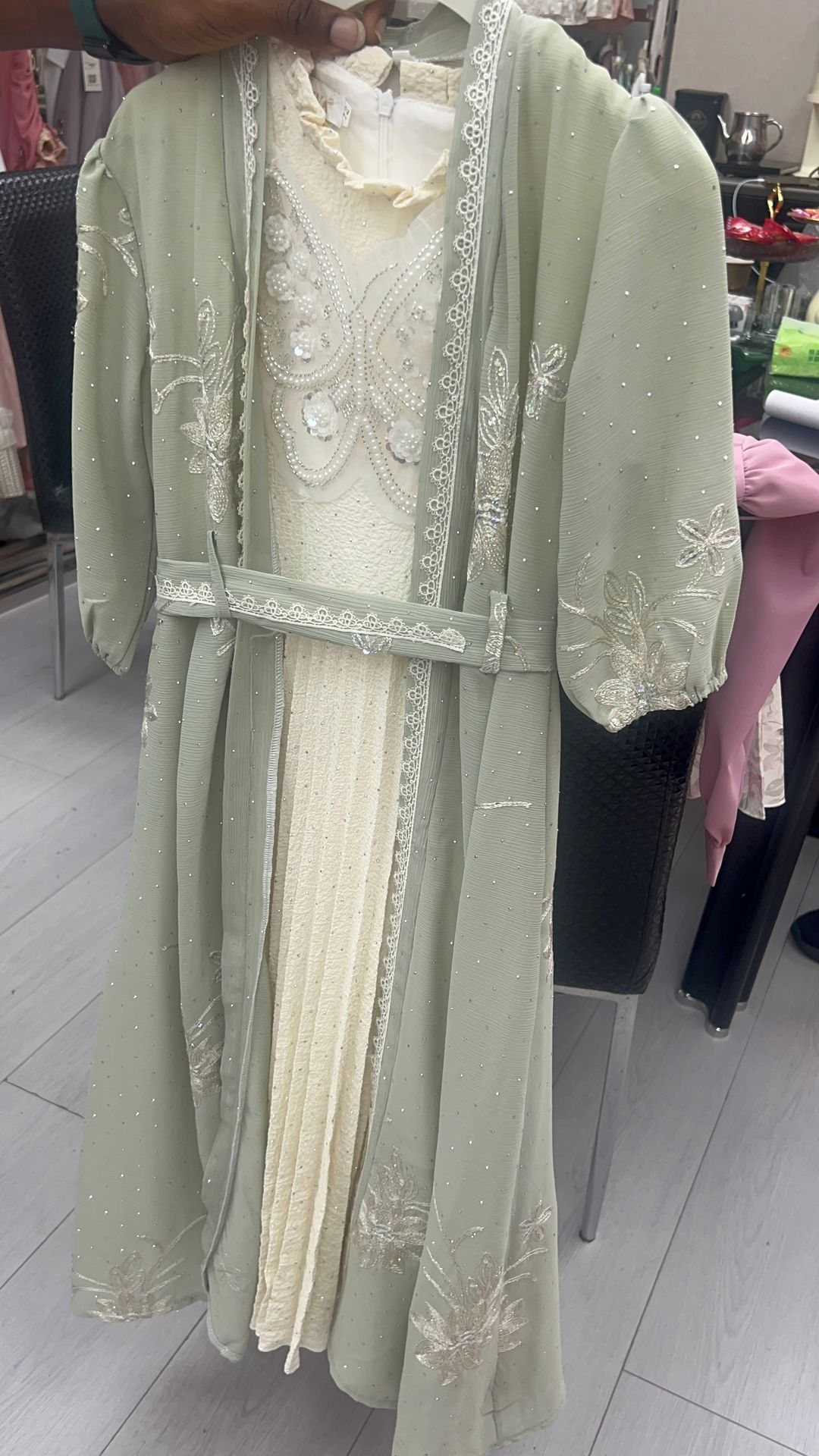 AA6759 dubai like dress 38500 10-16years mixed color order inafungwa 14/10/25
