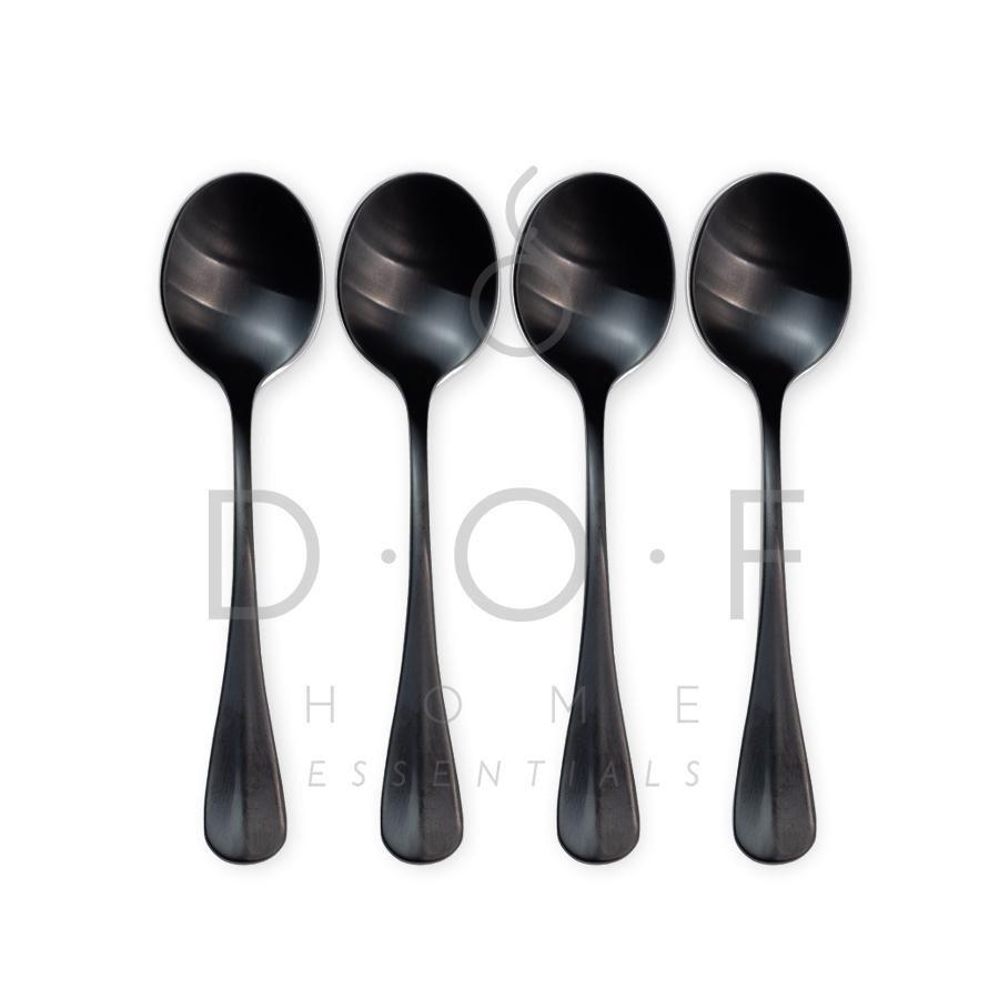 WF JUSTIN ROUND SOUP SPOON SATIN BLACK SET/4 SENDOK SUP PREMIUM