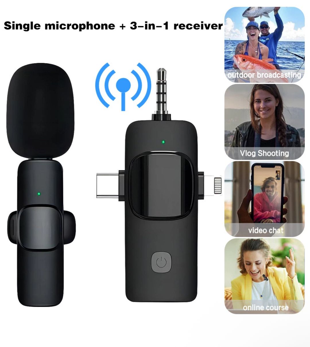 Mini wireless microphone 3 in 1