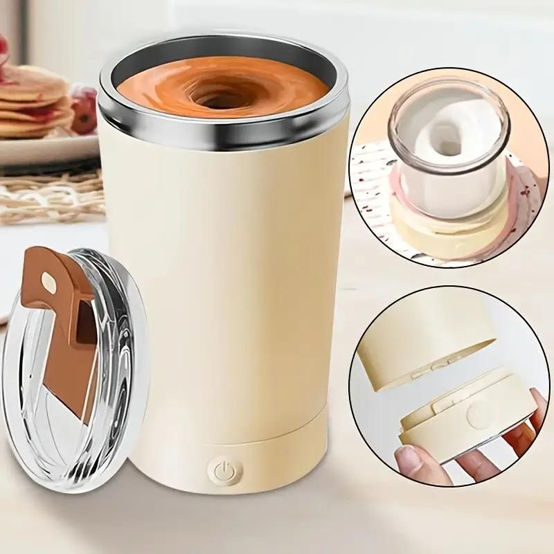  Tasse à Café avec Couvercle et Agitation Automatique, 400ml