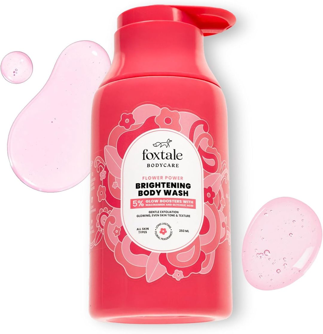 FOXTALE Brightening Body Wash With Glycolic Acid & Niacinamide For Glowing Skin 250ML