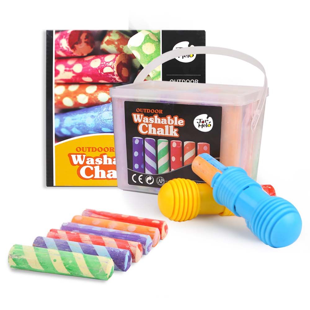 Jar Meló – Sidewalk Chalk Washable – 24 Colour Kit
