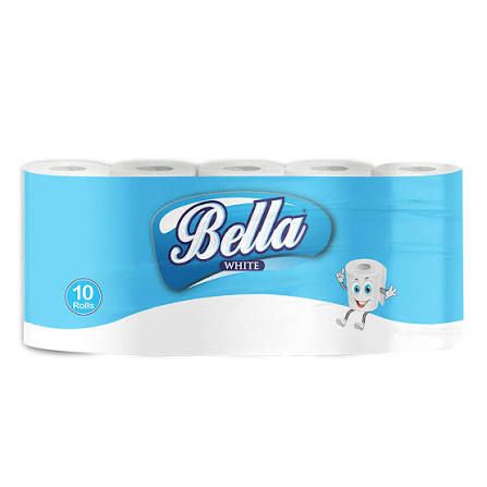Bella white toilet paper 10 rolls 