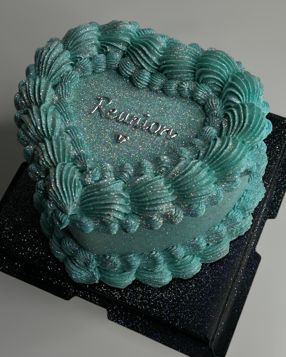 Teal Blue Glitter Cake