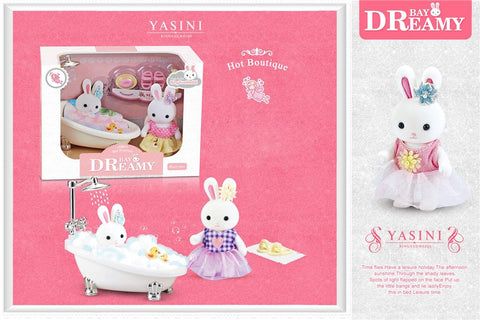 Mini bunny bathroom playset