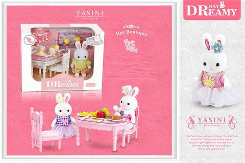 Mini bunny dining playset