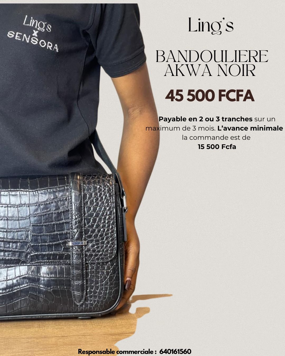 Bandoulière Akwa noir