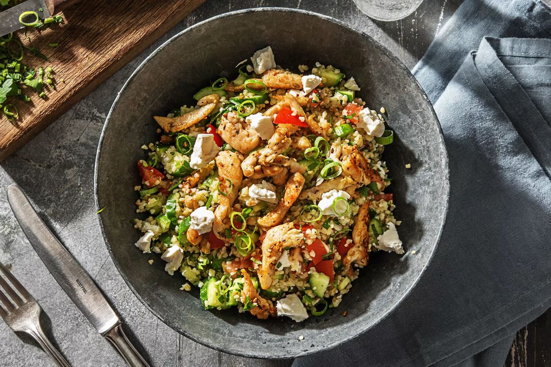 Chicken Tabbouleh Bowl with Peppadew Dressing