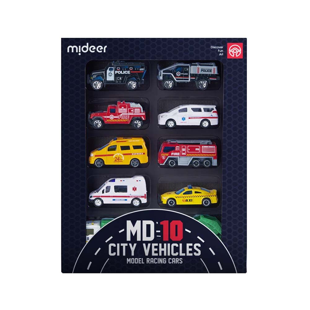 Mideer Alloy Racing Cars - Set of 10 City Vehicles